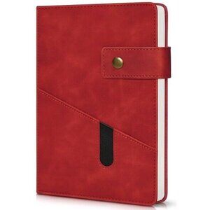 4 NEW Leather Journal Notebook RED, BLACK, GREY AND BROWN.  MRST . $19 each one